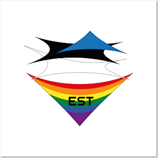 Estonia  pride flag Posters and Art